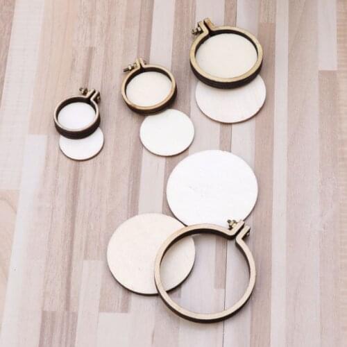 DIY Wooden Cross Stitch Hoop Mini Ring Embroidery Circle Sewing Kit Frame Craft