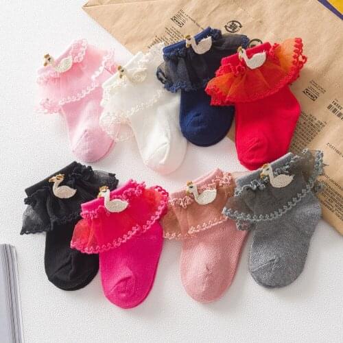 Baby Lace Socks Cartoon Lace Mesh Yarn Girl Socks Cute Princess Socks Newborn Cotton Socks