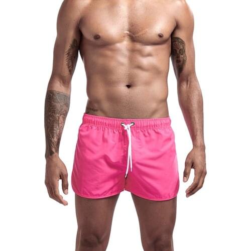 Mens swimming shorts solid color quick-drying board beach shorts men short de bain homme mens swim shorts short homme de plage