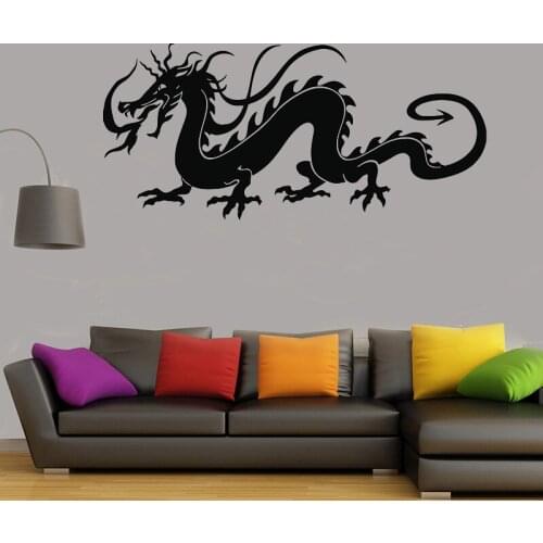 Dragon Asian Or iental Symbol Viny Wall Decal Good Fortune Totem Living Room Wall Stickers Removable Room Decoration Mural Y37