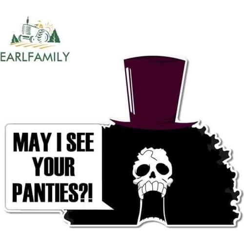 EARLFAMILY 13cm x 9.3cm for Brook From Anime New Peeking Personality Stickers Vinyl Car Sticker Decal Waterproof Windows Sticker