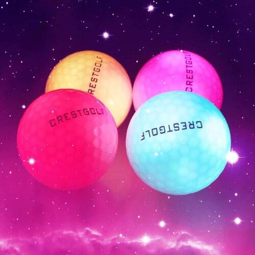 Crestgolf Golf Ball with Logo 6pcs/Pack Night Glow Light Glow LED Golf Ball-Six Color for Your Choice