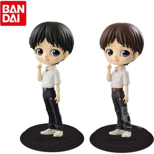 Bandai Q Posket Genuine NEON GENESIS EVANGELION Ikari Shinji Anime Action Figures Collectible Model Ornaments Toys for Kids