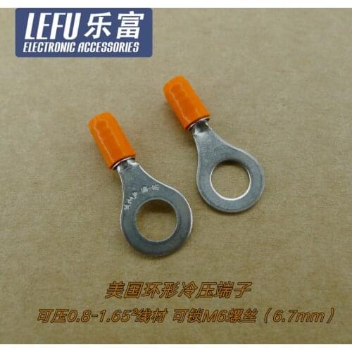 Original new 100% 152879 inlet cold pressed round connector 18-16AWG ring terminal M6 bolt connection O-ring