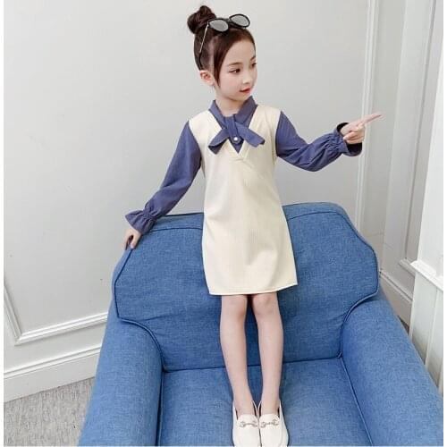 5-10 years girl spring and autumn dress new large children long sleeve dress girl fashion children princess dress