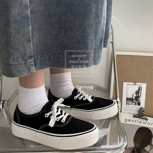 Thick-soled canvas shoes womens increased wild platform shoes 2021 new Japanese ins low tide skateboarding shoes