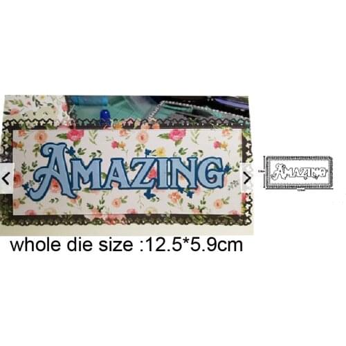 Amazing Words frame Metal Cutting Dies Scrapbooking Stencil DIY Paper Card Decorative Embossing Die Cut Craft Dies 2020 NEW