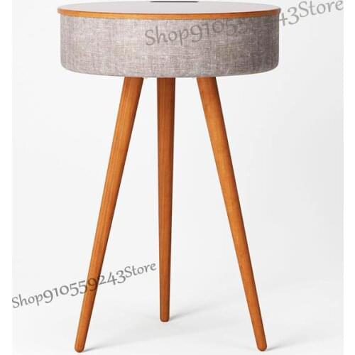 Light Smart Modern Minimalist Living Room Sofa Side Table Small Coffee Table Charging Nordic Creative Pure Solid Wood Side Table