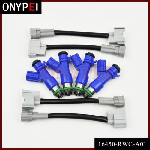 4pcs Fuel Injector 16450-RWC-A01 For Honda Civic Acura RDX RSX K20 K24 B16 16450RWCA01