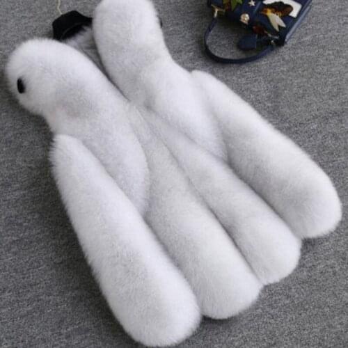 Women Winter Faux Fox Fur coat New faux fur waistcoat imitation fox fur long large size vest