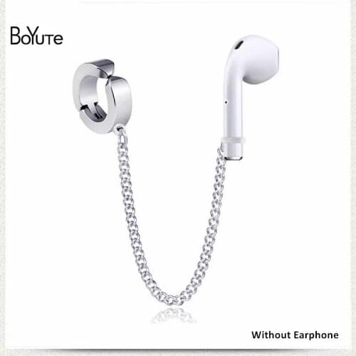 BoYuTe New Arrive Earphone Anti-lost Ear Clip Chain Ear Cuff Titanium Steel Women Men Earrings Jewelry Accessories