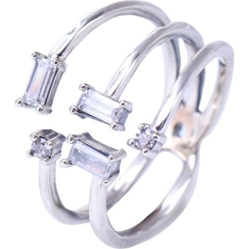 Hot S925 Sterling Silver Winter New Sparkling Fragment Ice Sculpture Ring For Women Fashion Original Jewelry Gift