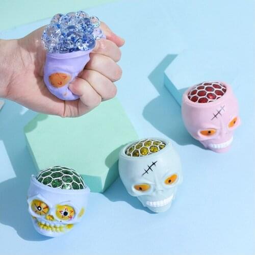 1Pcs Ball Decompression Toy Creative Funny Skull Squeeze Anxiety Relief Sensory Tool for Kids / Adults