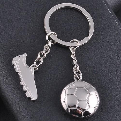 100pcs New Metal Football Sneaker Key Chains Soccer Key Rings Sports Gifts WB1416