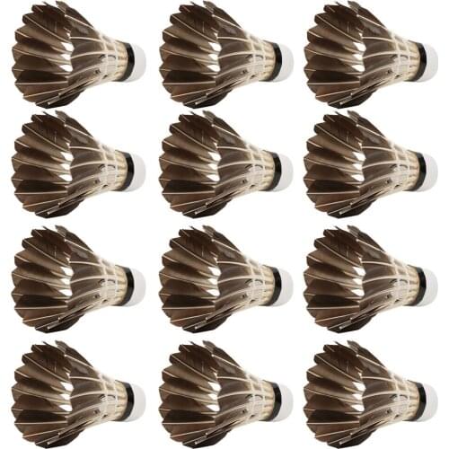 12pcs 1003 Black Gooses Feathers Portable Badminton Shuttlecocks Standard Badminton Suitable For Informal Practice Competition