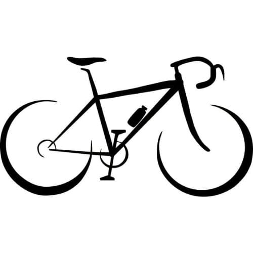 13.8CM*7.6CM Creative Bike Black/Silver Vinyl Car Sticker S9-0107