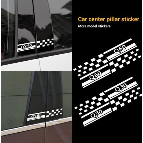 2PCS Car Window B Pillar Decorate Stickers Window Center Pillar Decals for INFINITI Q30 Q50 Q60 Q70 QX30 QX50 QX60 QX70 QX80 IPL