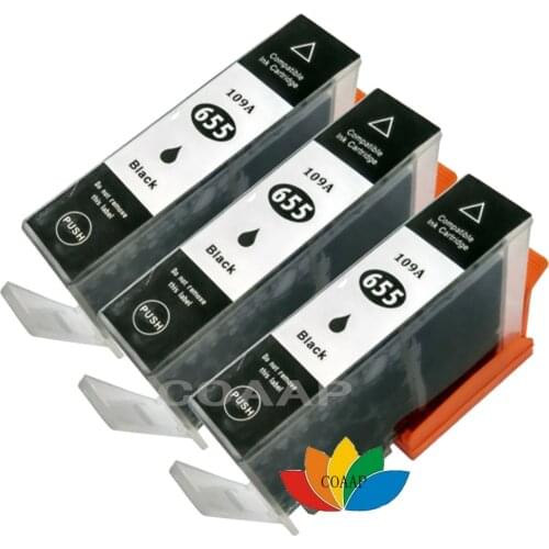 3 Black ink Cartridge for Compatible HP 655 655XL Deskjet 4615 3520 3525 4620 4625 5525 6520 6525 e-All-in-One Printer