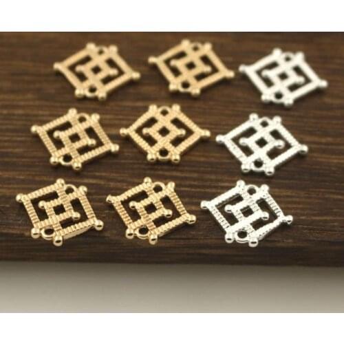 30pcs Filigree Geometric Designs Connectors Charms Embellishment Stamping Brass Metal DIY Tassel Dangle Hanging Earrings Making