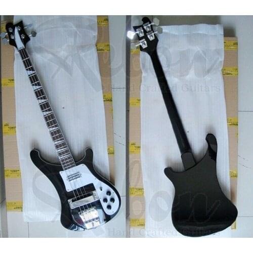 Weifang Rebon 4 string ricken electric bass guitar in BLACK color