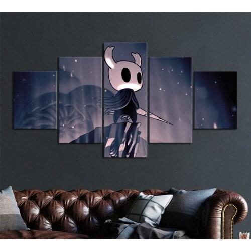 5pcs Team Cherry Picture Hollow Knight Game Poster Canvas Wall Art Paintings for Bedroom Wall Decor