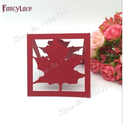 50pcs Laser Cut Maple Leaves Table Name Cards Place Cards Paper Wedding Party Table Decoration Guest Wedding Favors Decoration
