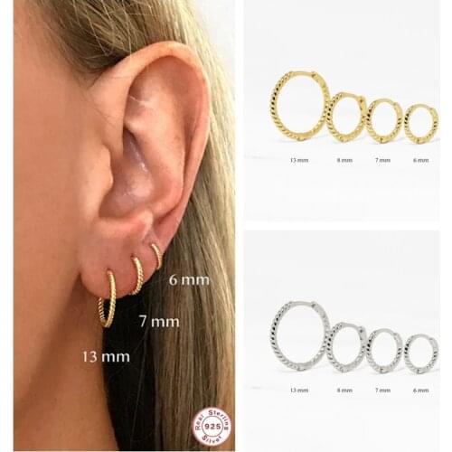 925 Sterling Silver Circle Round Ear Bone Earrings Stud Earrings for Women Girl Men Party Wedding Fine Earring Jewelry