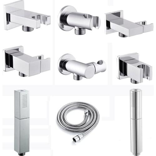Bathroom Accessories Spray Hand Hold Shower Rainfall Brass Shower Holders Shower Hose 1.5m Polished Chrome Color
