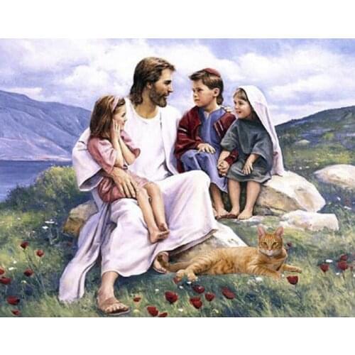 Hobbies and Crafts Religion Jesus Kids Diy Diamond Painting Cross Stitch Mosaic Puzzle 5D Full Square Diamond Embroidery Beads