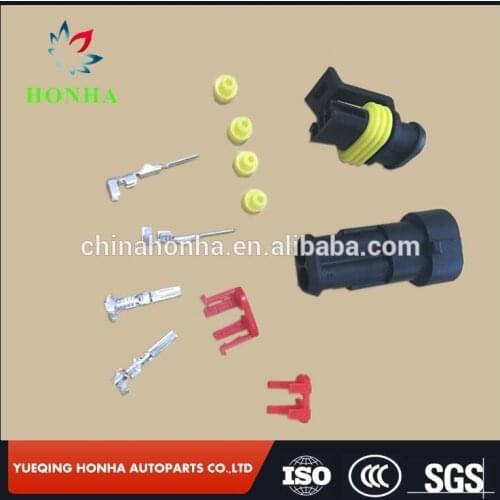 Free shipping 20 pcs 2 Pin Female Male Way AMP Super Seal Waterproof Electrical Wire Connector Plug For Car 282104-1 282080-2