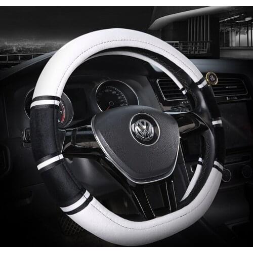 D series Micro Fiber Leather Car Steering Wheels Covers 38CM/15'' Steering Wheel Hubs Car Styling,For VW GOLF 7 2015 POLO JATTA