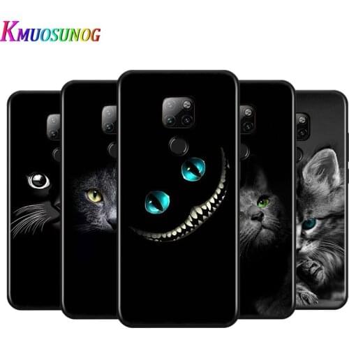 Black Cat Staring Eyes For Huawei Y9A Y8P 2020 Y8S Y7A Y9 Y7P Y5P Y9 Y7 Y6 Y5 Prime Pro 2019 2018 2017 Black Phone Case