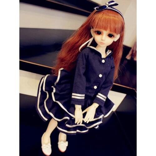 D01-P368 children handmade toy 1/6 1/3 1/4 Doll Accessories BJD/Sd clothes dark blue Navy tutu dress suit