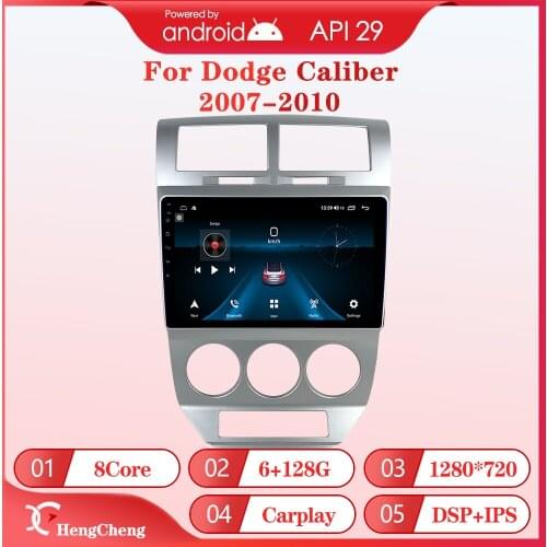 For 07-10 dodge caliber car intelligent multimedia video player caliber radio GPS navigation Android 10.0 8-core 6 + 128G memory