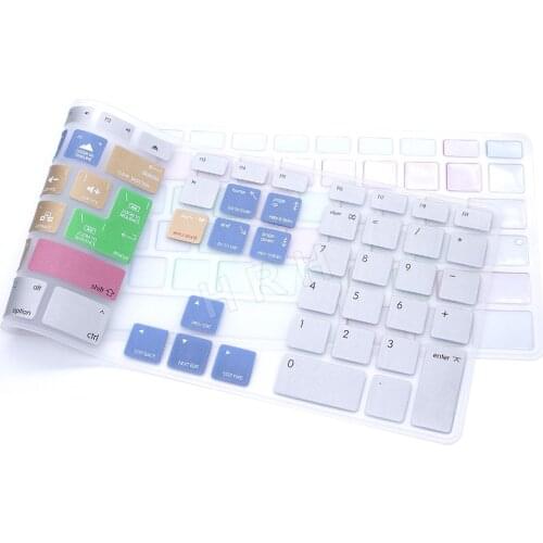 For Apple Keyboard with Numeric Keypad Wired USB Adobe Premiere Pro CC Hot keys Keyboard Cover Skin For iMac G6 Desktop PC Wired