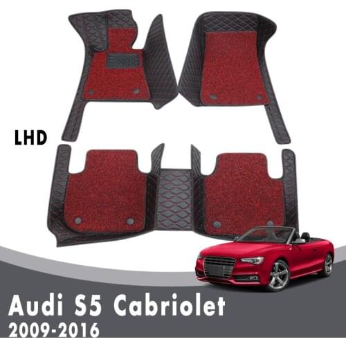 Double Layer Wire Loop Carpets For Audi S5 Cabriolet 2016 2015 2014 2013 2012 2011 2010 2009 Car Floor Mats Interior Accessories
