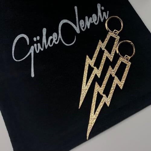 GULCE DERELI, FLASH CHARM EARRINGS, HOOP EARRINGS, CHARM EARRINGS, GIFT BOX, GOLD/SILVER PLATED