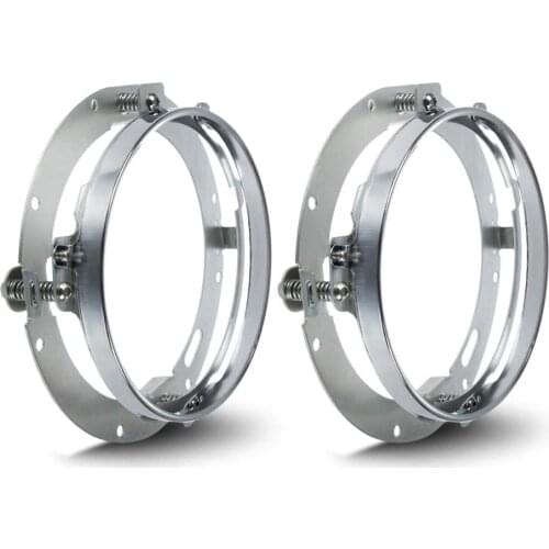 Motorcycle Accessories Chrome 7inch 7" Round LED Headlight Bracket Chrome Ring Mounting for Headlight Mount(2PCS)