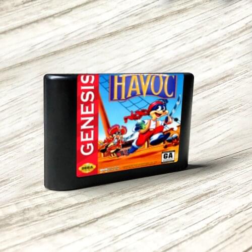 High Seas Havoc - USA Label Flashkit MD Electroless Gold PCB Card for Sega Genesis Megadrive Video Game Console