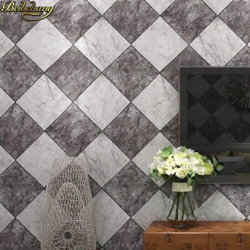 Beibehang Simulation Rhombus Tile PVC wallpaper for walls 3 d Lattice Wall paper Europe Modern Embossed living room decoration