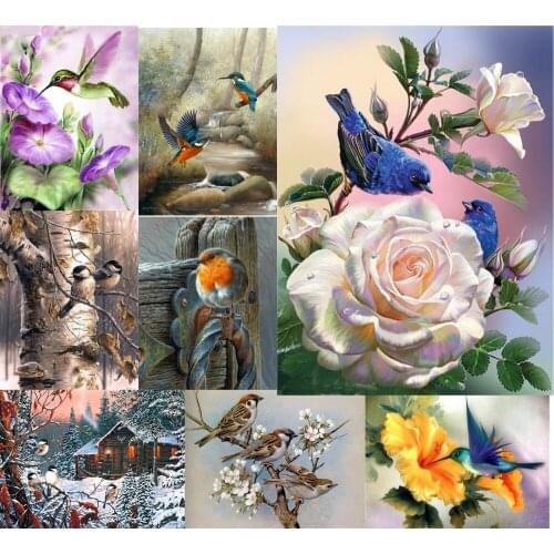 Full Square&round drill 5D DIY Diamond embroidery bird Diamond Painting Cross Stitch animal Rhinestone Mosaic decor gift