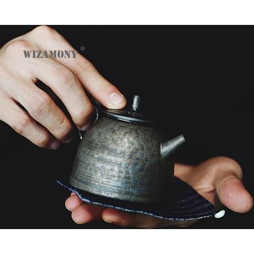 WIZAMONY Pottery tea pot Japanese Style 170ml Ceramics Arts Tay Chinese Tea Set Porcelain Clay Antique Teapot Teaware Drinkware