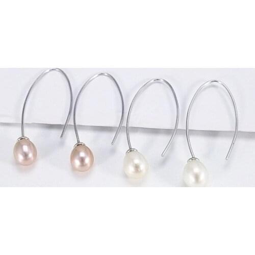 Korean Clip Earrings 925 S925 Sterling Silver Natural Freshwater Pearl Earring 14K Gold Womens Anniversary Jewelry Gifts Female