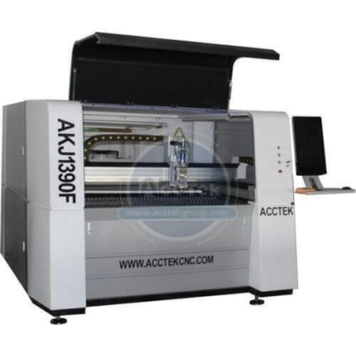 Acctek AKJ1390F Small Size With Raycus/ IPG Power Metal Steel Fiber Laser Cutting Machine