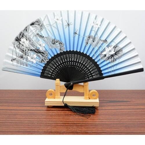 Mini portable ladies folding fan cherry blossom bamboo and wind Japanese ITAS6647A