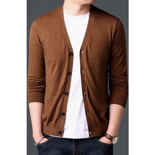 Ropa De Hombre Mens Wool Cardigan Spring Autumn Solid Spacious Fashion Sweaters Knitted Cotton Casual Male Jackets