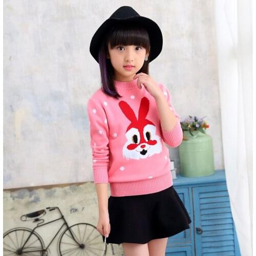 Winter New Girl Long Sleeve Knitted Clothes Kids O-Neck Pullover Baby Girls Sweaters Autumn Sweater For Girls