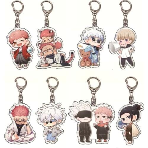 New 40 Types Jujutsu Kaisen Pendant Keychain Anime Figure Yuji Itadori Gojo Satoru Nobara Kugisaki Acrylic Keyring Jewelry
