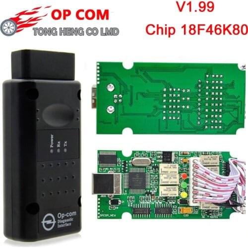 OP-COM V1.99 Firmware With 18F46K80 + FTDI Chip OBD OBD2 Diagnostic Tool For Op-el AN-BUS Interface OPCOM 1.99