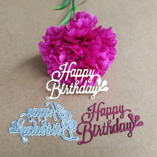 Happy birthday card English balloon letter decoration metal cutting die DIY scrapbook card template paper handicraft